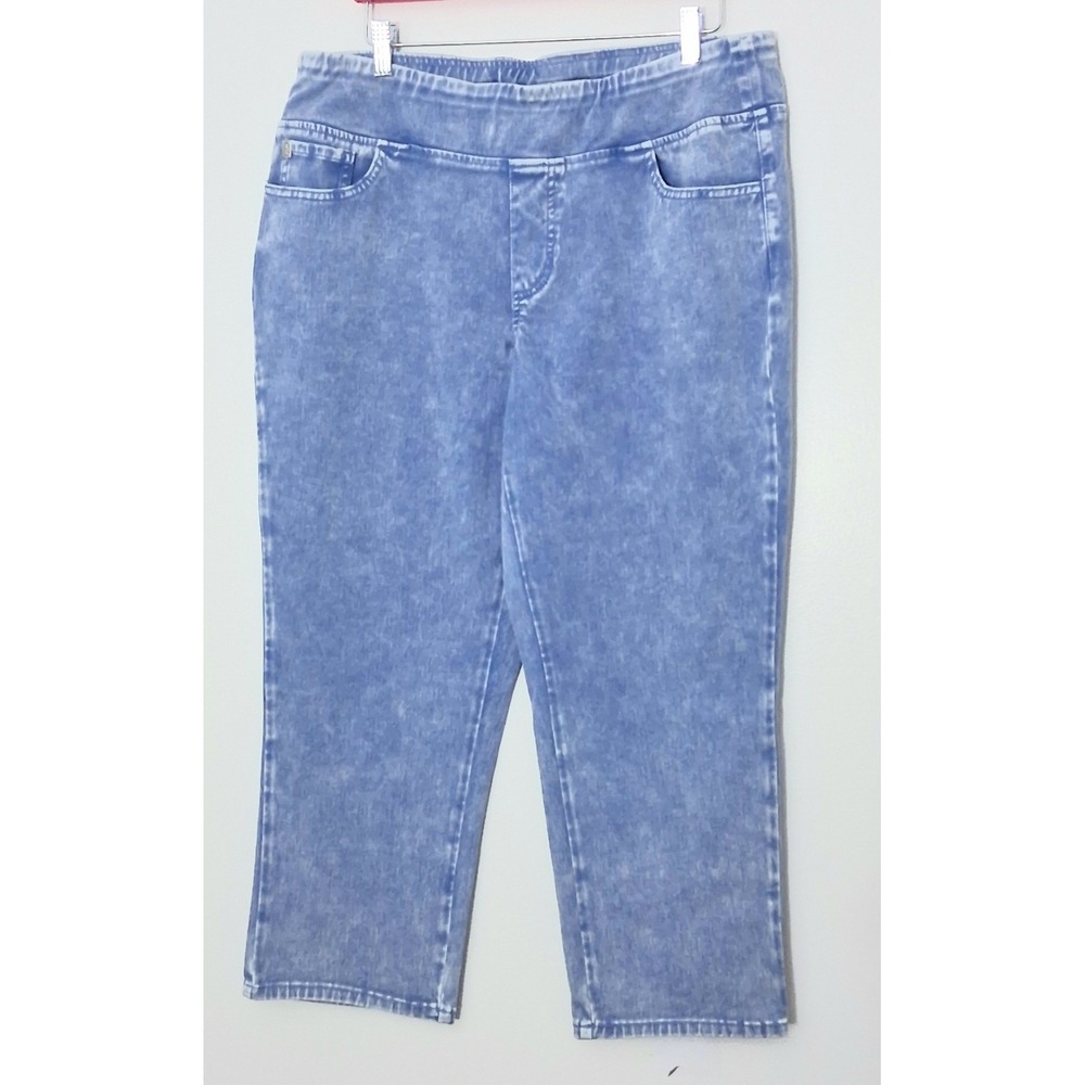 Belle Beach by Kim Gravel Jeans Size 16 Bright Blue Delray Denim Cropped Preown